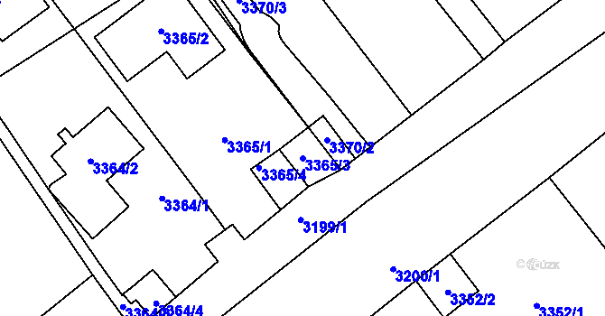Parcela st. 3365/3 v KÚ Most II, Katastrální mapa