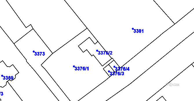 Parcela st. 3376/2 v KÚ Most II, Katastrální mapa