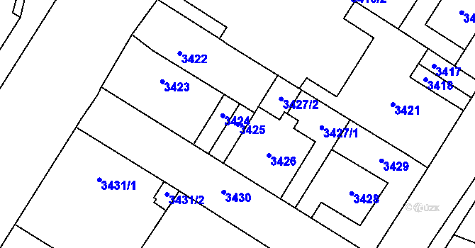 Parcela st. 3425 v KÚ Most II, Katastrální mapa