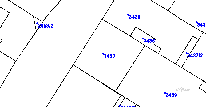 Parcela st. 3438 v KÚ Most II, Katastrální mapa