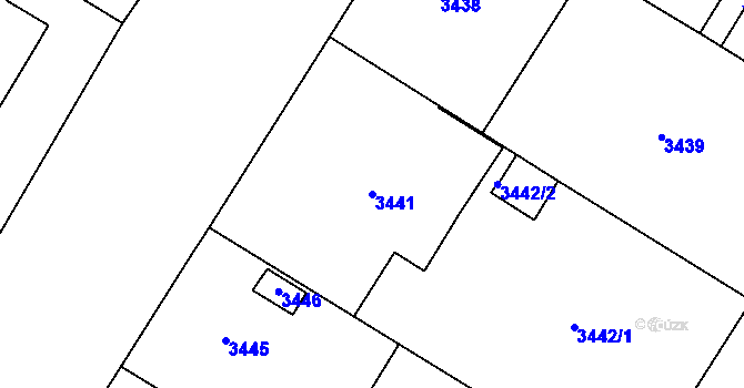 Parcela st. 3441 v KÚ Most II, Katastrální mapa