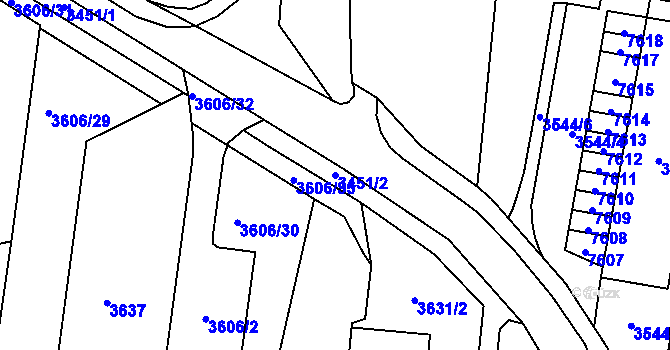 Parcela st. 3451/2 v KÚ Most II, Katastrální mapa