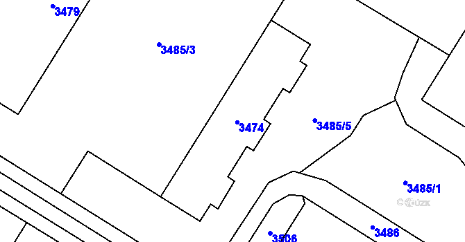 Parcela st. 3475 v KÚ Most II, Katastrální mapa