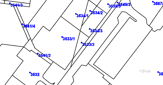 Parcela st. 3533/2 v KÚ Most II, Katastrální mapa