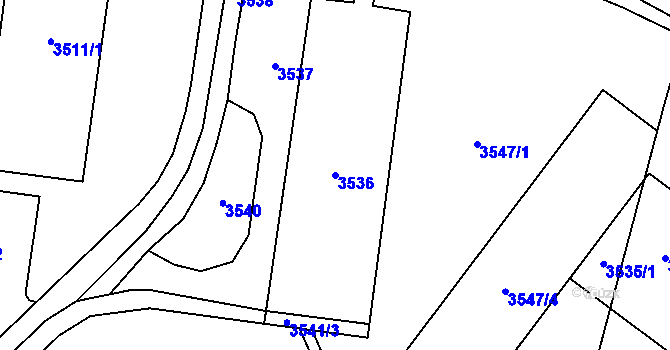 Parcela st. 3536 v KÚ Most II, Katastrální mapa