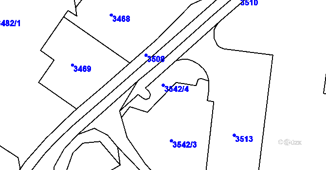 Parcela st. 3542/4 v KÚ Most II, Katastrální mapa