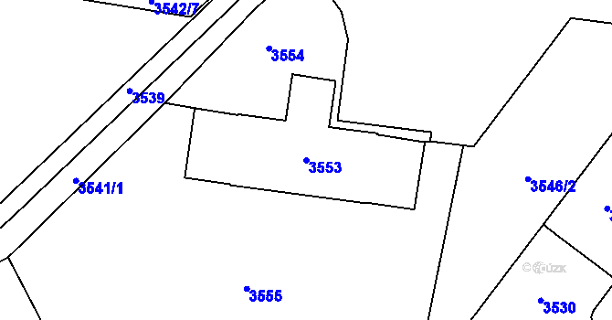 Parcela st. 3553 v KÚ Most II, Katastrální mapa