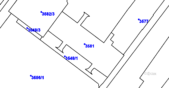 Parcela st. 3581 v KÚ Most II, Katastrální mapa
