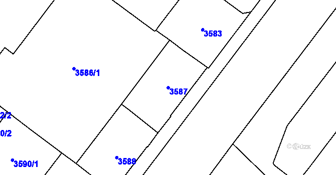 Parcela st. 3587 v KÚ Most II, Katastrální mapa