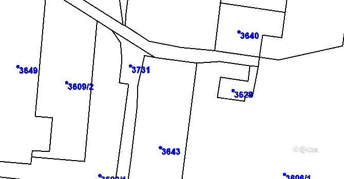 Parcela st. 3641 v KÚ Most II, Katastrální mapa