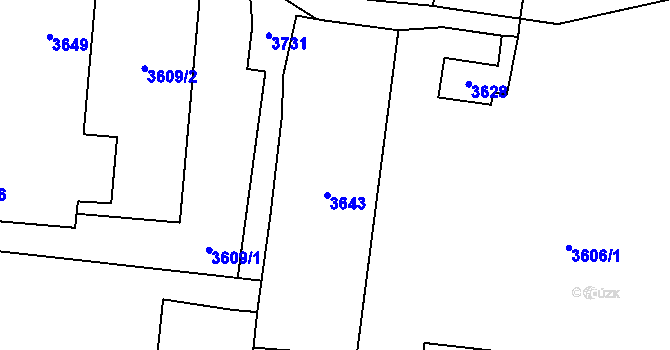 Parcela st. 3642 v KÚ Most II, Katastrální mapa