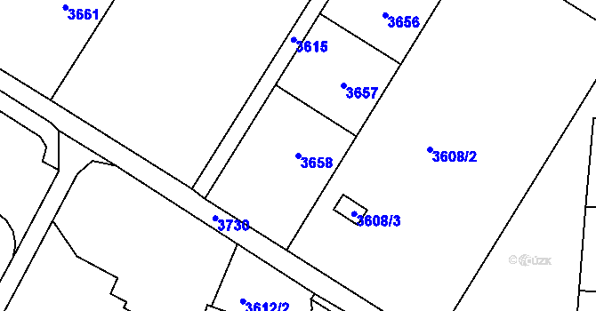Parcela st. 3658 v KÚ Most II, Katastrální mapa
