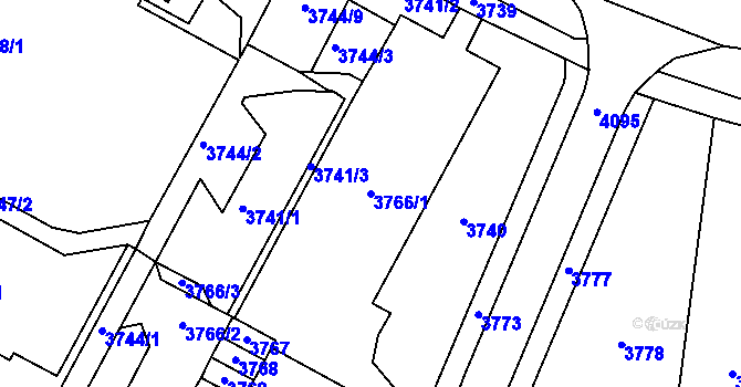 Parcela st. 3766/1 v KÚ Most II, Katastrální mapa