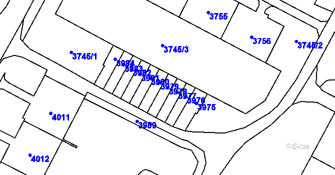 Parcela st. 3978 v KÚ Most II, Katastrální mapa
