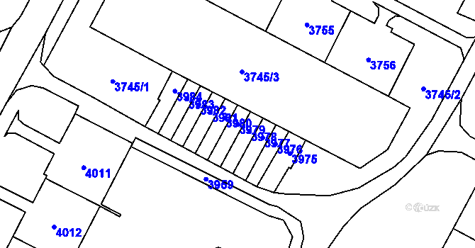 Parcela st. 3979 v KÚ Most II, Katastrální mapa