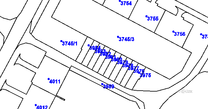 Parcela st. 3981 v KÚ Most II, Katastrální mapa