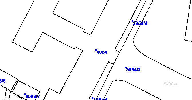 Parcela st. 4004 v KÚ Most II, Katastrální mapa