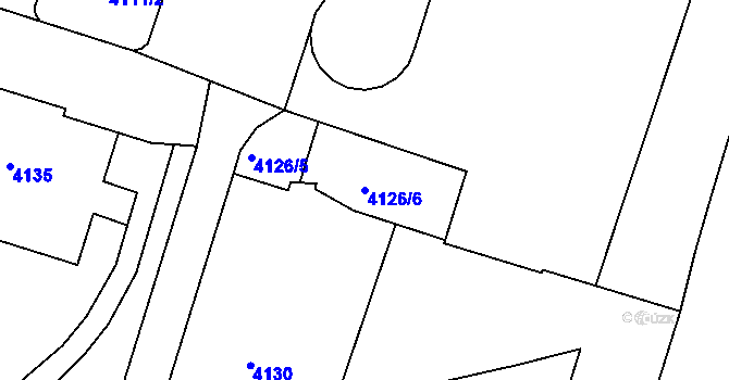 Parcela st. 4126/6 v KÚ Most II, Katastrální mapa