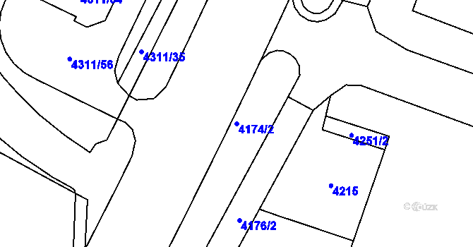 Parcela st. 4174/2 v KÚ Most II, Katastrální mapa