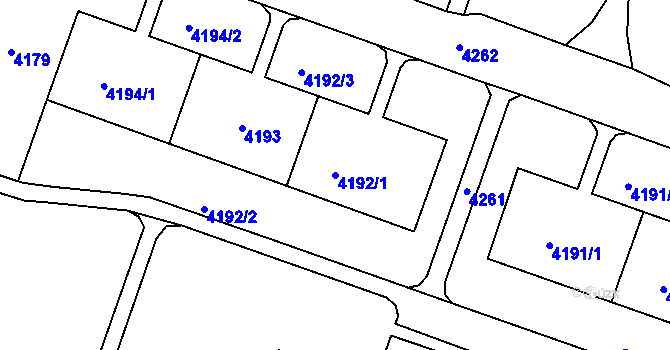 Parcela st. 4192/1 v KÚ Most II, Katastrální mapa