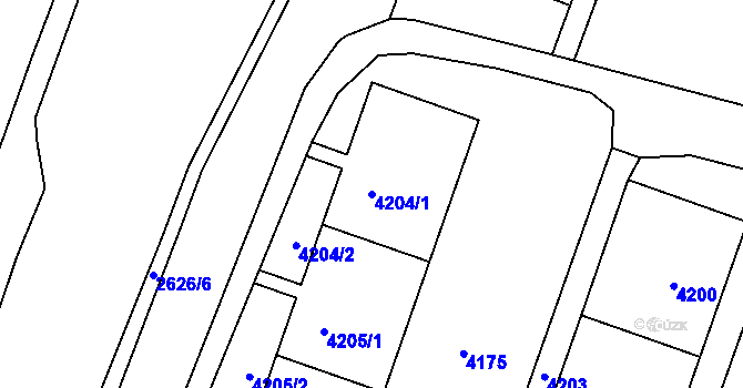 Parcela st. 4204/1 v KÚ Most II, Katastrální mapa
