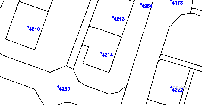 Parcela st. 4214 v KÚ Most II, Katastrální mapa