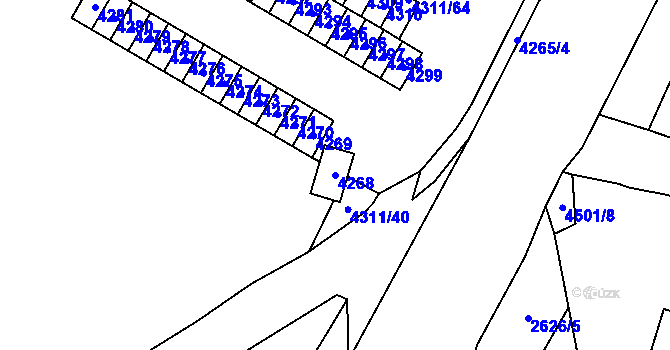 Parcela st. 4268 v KÚ Most II, Katastrální mapa