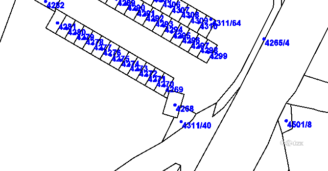 Parcela st. 4269 v KÚ Most II, Katastrální mapa