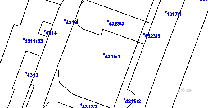 Parcela st. 4315/1 v KÚ Most II, Katastrální mapa
