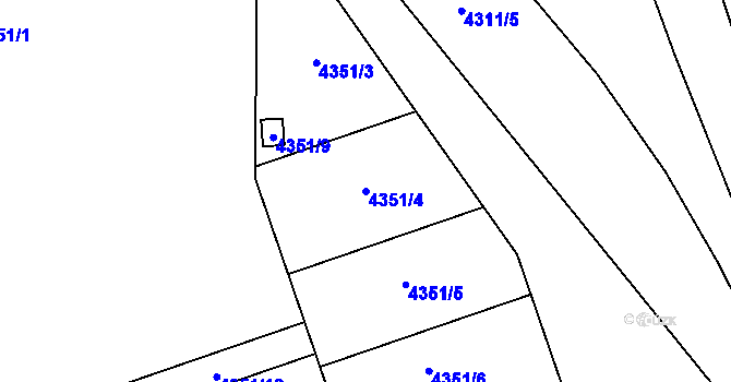 Parcela st. 4351/4 v KÚ Most II, Katastrální mapa