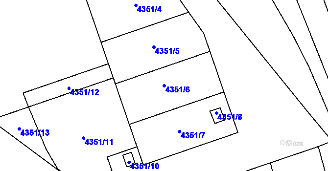 Parcela st. 4351/6 v KÚ Most II, Katastrální mapa