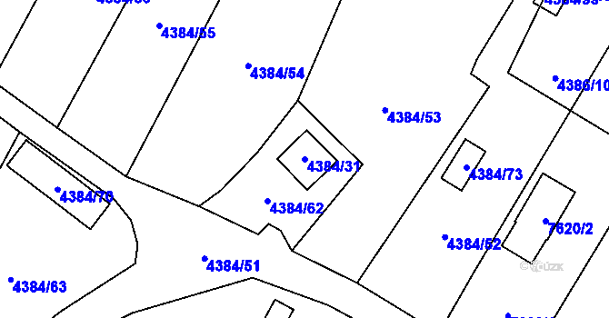 Parcela st. 4384/31 v KÚ Most II, Katastrální mapa