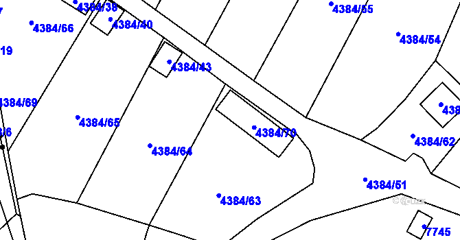 Parcela st. 4384/46 v KÚ Most II, Katastrální mapa