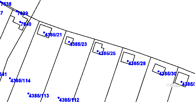 Parcela st. 4385/25 v KÚ Most II, Katastrální mapa