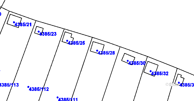 Parcela st. 4385/28 v KÚ Most II, Katastrální mapa