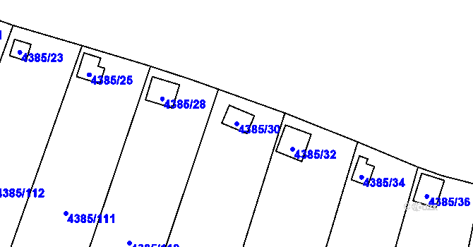 Parcela st. 4385/30 v KÚ Most II, Katastrální mapa