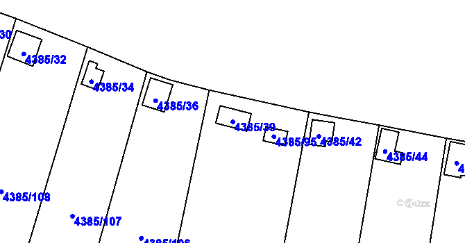 Parcela st. 4385/39 v KÚ Most II, Katastrální mapa