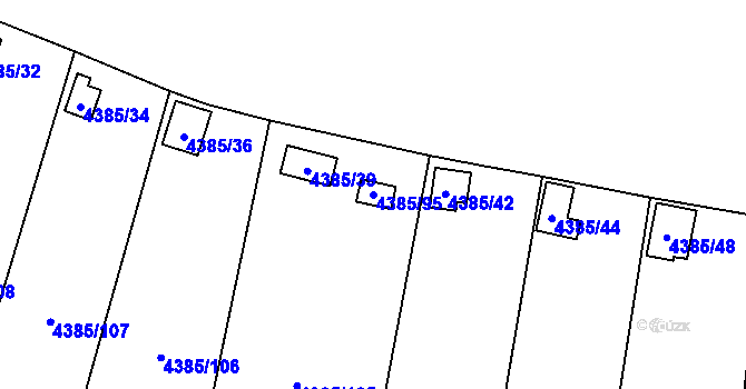 Parcela st. 4385/95 v KÚ Most II, Katastrální mapa