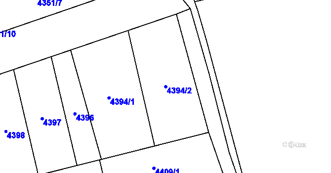 Parcela st. 4394/2 v KÚ Most II, Katastrální mapa