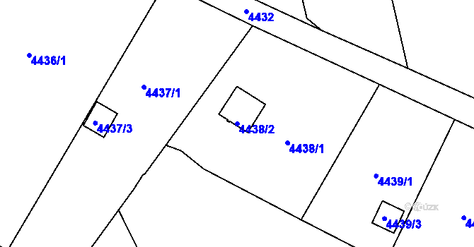 Parcela st. 4438/2 v KÚ Most II, Katastrální mapa