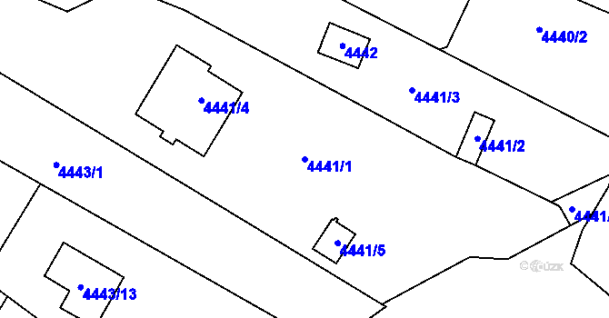 Parcela st. 4441/1 v KÚ Most II, Katastrální mapa