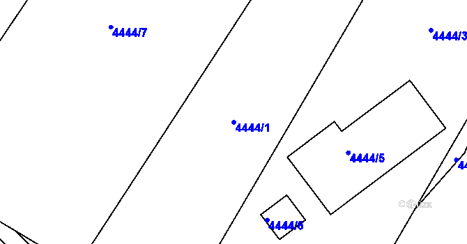 Parcela st. 4444/1 v KÚ Most II, Katastrální mapa