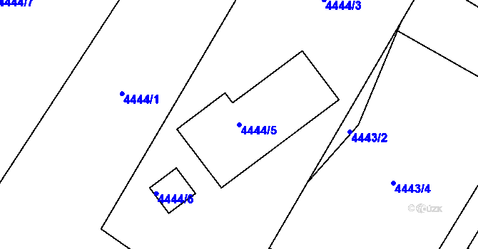 Parcela st. 4444/5 v KÚ Most II, Katastrální mapa
