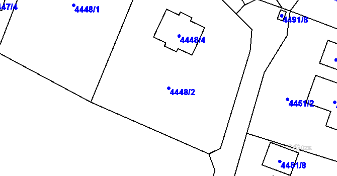 Parcela st. 4448/2 v KÚ Most II, Katastrální mapa
