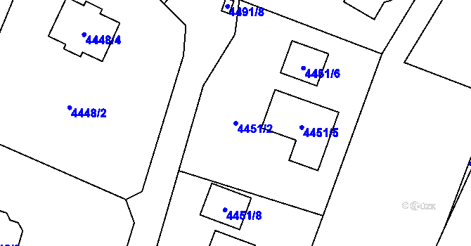 Parcela st. 4451/2 v KÚ Most II, Katastrální mapa