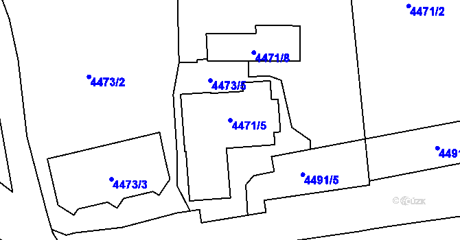 Parcela st. 4471/5 v KÚ Most II, Katastrální mapa