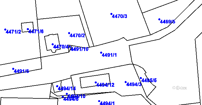 Parcela st. 4491/1 v KÚ Most II, Katastrální mapa