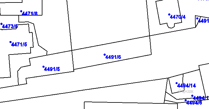 Parcela st. 4491/6 v KÚ Most II, Katastrální mapa
