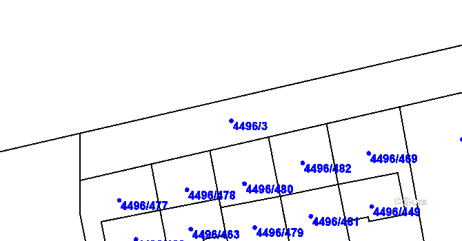 Parcela st. 4496/3 v KÚ Most II, Katastrální mapa