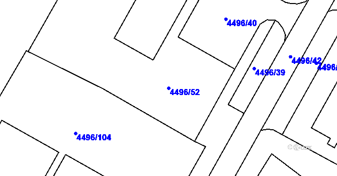 Parcela st. 4496/52 v KÚ Most II, Katastrální mapa